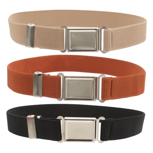 Gatuida 3pcs Adjustable Buckle Belts for Soft Waist Belt for School Uniforms and Casual Wear