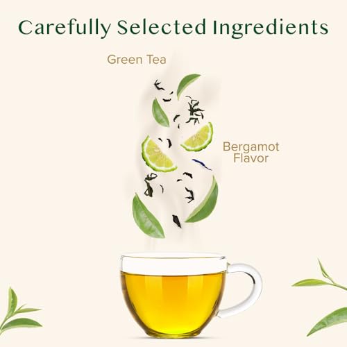 VAHDAM, Earl Grey Citrus Green Tea Loose Leaf 100g (50+ Cups) Loose Leaf Earl Grey Green Tea With Pure Bergamot Oil | High Elevation Grown | Vacuum Sealed