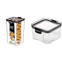 Sistema Ultra Square Food Container, 1.3L, Black & J7S95 Ultra Square Food Container, 460ml, Black, Brown/Tan