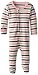 L'ovedbaby Unisex-Baby Organic Cotton Footed Overall, Coral Stripe, 3/6 Months
