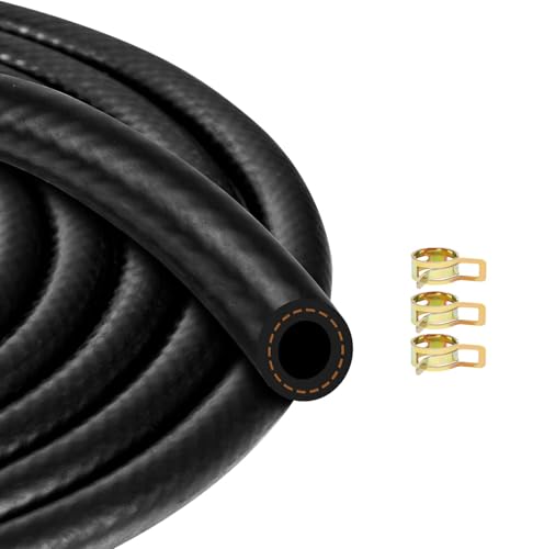 Manguera de gasolina, 1 metro, 8 mm, kit completo con 3 abrazaderas de acero inoxidable, línea de combustible para moto, auto, tractor, scooter, cortacésped, camiones