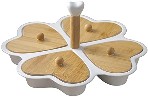 PAGOIAAR Divided Serving Tray Dishes Snacks Candy Bowls Dry Fruit Tray with Lid, Nut Serving Platter Snack Serving Tray Snack Organizer Candy Dishes Tapas Trays