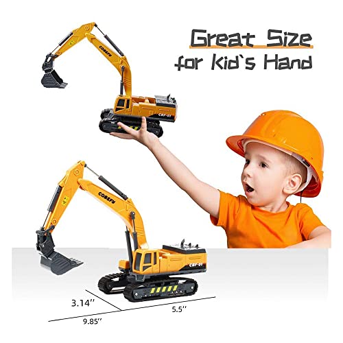 Image of DEUSON ECOM Unbreakable Crane Model Construction Excavator Engineering Vehicle Friction Powered 360 Moving Parts Inertia Toys Trucks Building Vehicles for Kids 2 Years and Above