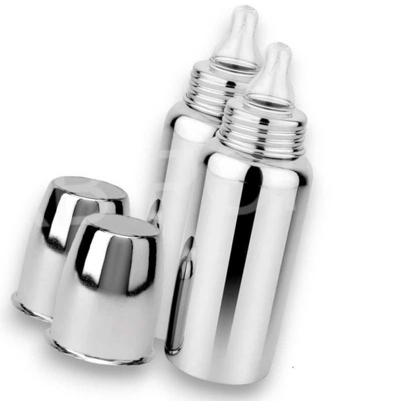RB POINT Pack Of 2 Feeding Bottle Joint Less 304 Grade No Joints Bpa Free No Plastics New Born Baby/Toddlers/Infants For Drinks/Juice/Milk/Water (240 Ml)
