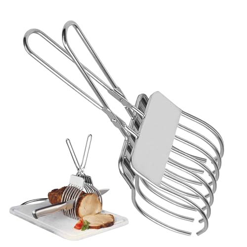 Trancheuse à viande manuelle, porte-oignon pour trancher - Pinces à rôtir en acier | Outils de cuisine robustes, coupe-rôti de bœuf multifonctionnel pour...