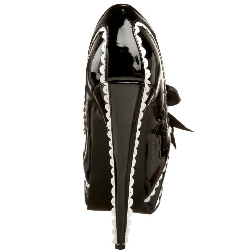 Bordello By Pleaser Women's Teeze-14 Platform Pump,Black/White Patent,7 M Us #TOP2