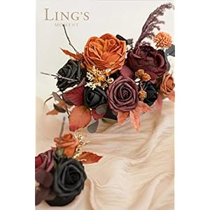 Alternative view of Ling's moment Künstliche Rosen, realistische künstliche Rosen mit Stiel für selbstgemachte Hochzeitssträuße, Tafelaufsätze, Brautparty, Party, Heimdekoration