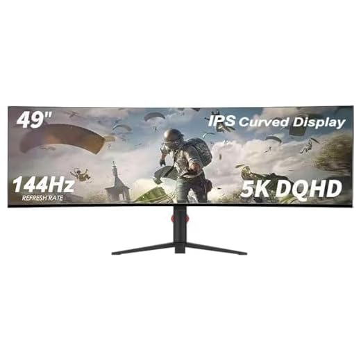 YOGAES Monitor de Jogos Ultrawide de 49 Polegadas Dual QHD (5120x1440) IPS Curvo,5K Monitor de 49 Polegadas, 5K. HDR 400, Alto-falantes Integrados, USB-C,VESA100x100,G-SYNC （144hz）