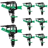 Honoson 1/2 Inch Plastic Impact Sprinklers Heads Adjustable 0-360 Degree Pulsating Oscillating Watering Sprinkler Head for Garden Law Grass Yard Irrigation Supplies (8 Pcs,Green)
