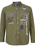 Jan Vanderstorm Herren Langarm Hemd Maginhard Oliv 2XL (XXL) - 45/46