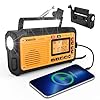 XHDATA D608WB Emergency Radio Hand Crank Weather Radio FM/AM/SW/NOAA Alert Portable Radio, Bluetooth MP3, USB/Solar/Hand Crank Charging, Flashlight, Reading Lamp and SOS Alarm