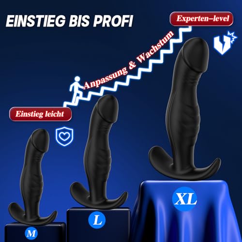 Anal Dildo Analplug# für Frauen Männer 4 Stück Anal Plug Set mit Analdusche & Größen-Upgrade (M-XL) für Anfänger bis Profi Buttplug Analplugs Silikon Butt Plug für den Mann Sexspielzeug