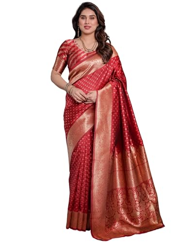 SGF11 Women's Kanjivaram Soft Silk Saree With Unstitched Blouse Piece product image 10