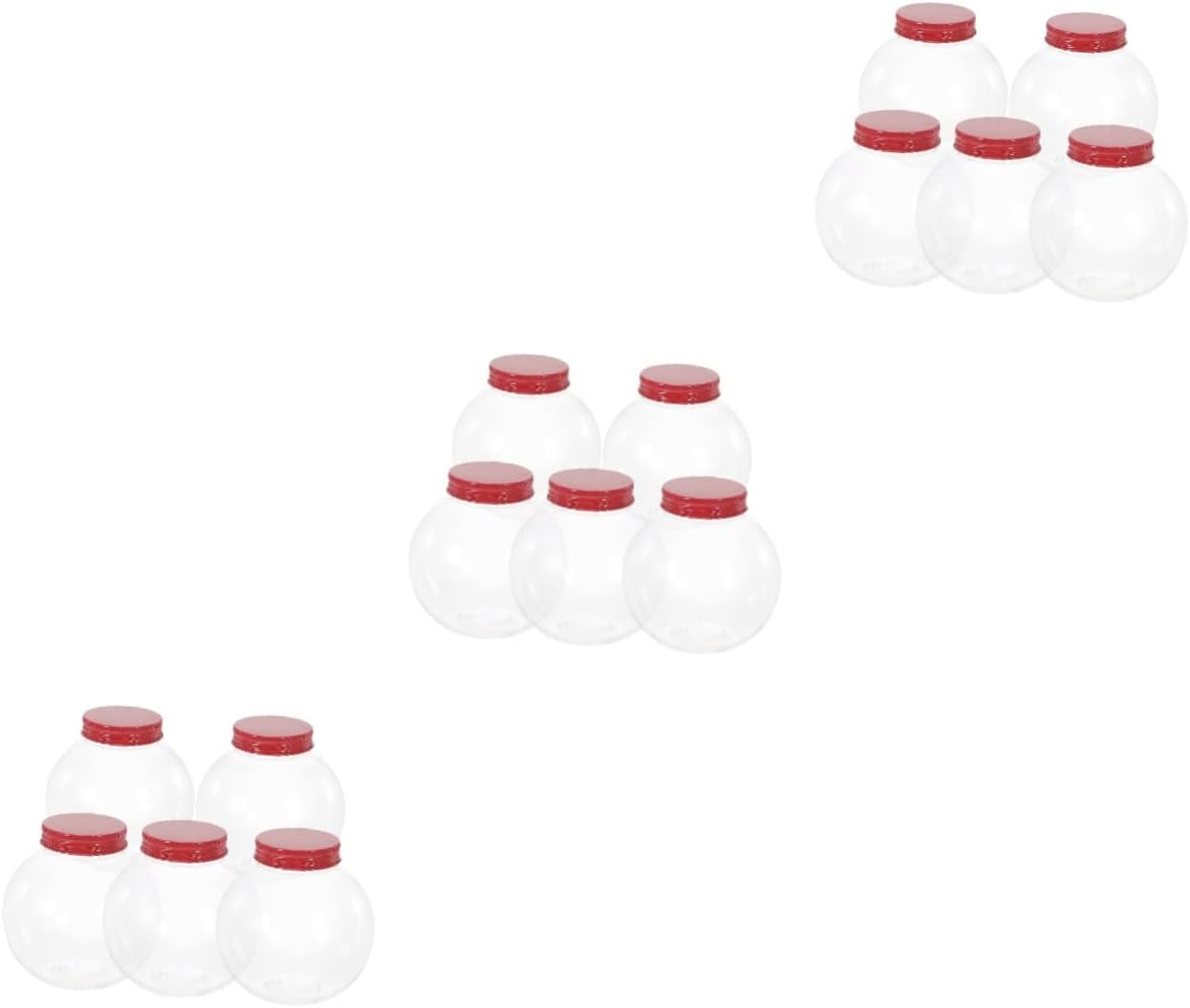 15pcs Christmas Candy Jar Transparent -shaped Storage Bottle Seal Lid for Holiday Parties Showers and Birthdays