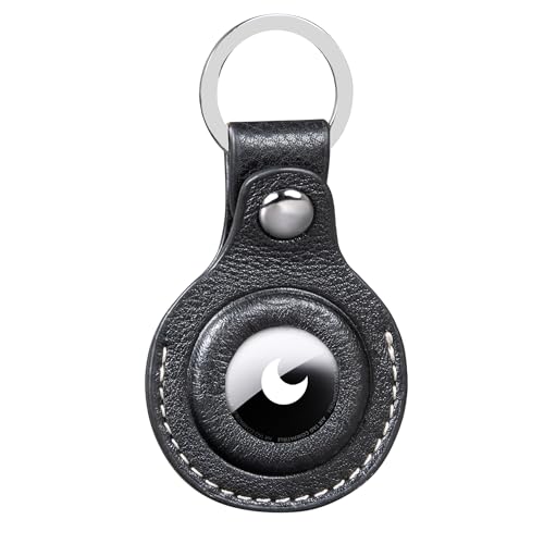 Étui de protection pour Airtags STILORD Horus noir case cover holder cuir