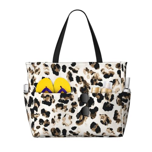 Sac de plage léopard grand format fini le manque de place avec ce cabas