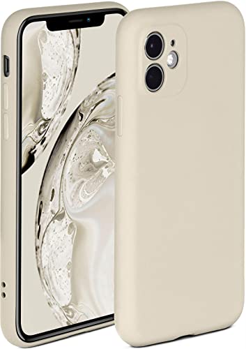 ONEFLOW Coque Souple Compatible avec Apple iPhone 11, Coque en Silicone, Bord surélevé pour la Protection d'écran, Double Couche, Coque Souple pour téléphone - Beige Mat Cover