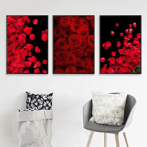 Peinture murale rose rouge grand format pour salon chaleureux et chic