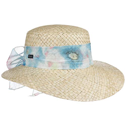 LIPODO Cappello di Paglia Malima Donna - Made in Italy da Sole Estivo Cappelli Spiaggia Primavera/Estate - Taglia Unica Azzurro