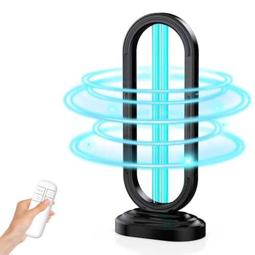 ZETAWALE UV Light Sanitizer, Ultraviolet Lamp with Remote Control for Bed Bugs and Dust Mites, Home Disinfection Device UV Lamp for Home, Room & Kitchen, Ultraviolet Light with 3 Speed Timings