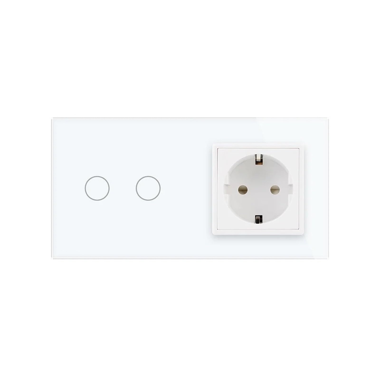 Touch switch et prise murale EU noire en verre cristal AC 110-250V