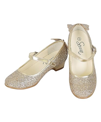 Girls' Elegant Strappy High Heel Sparkly Dress Shoes with Secure Ankle Strap - Perfect for Special Occasions3