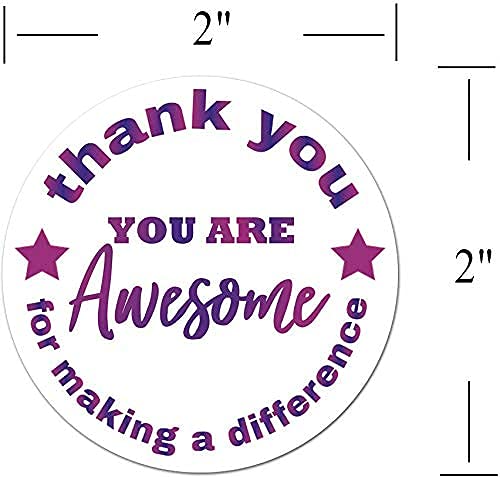 You are Awesome Stickers 2 Inch Kudos Appreciation Stickers,You Rock,You are Amazing,Thank You for Making a Difference Label for Students,Heathcare Worker,Nurses,Volunteer,Teachers Team,Employee. - Image 3