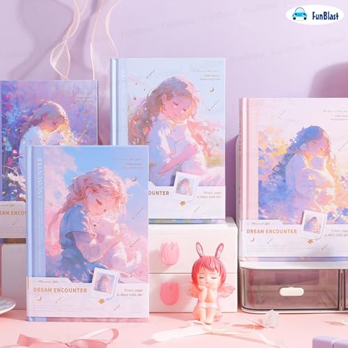 Image of FunBlast Aesthetic Diary for Girls - Dream Encounter Notebook Diary, Cute Kawaii Stationery, Colorful Pages Travel Diary for Kids & Adults (A5 Size; 192 Pages) (Pink)