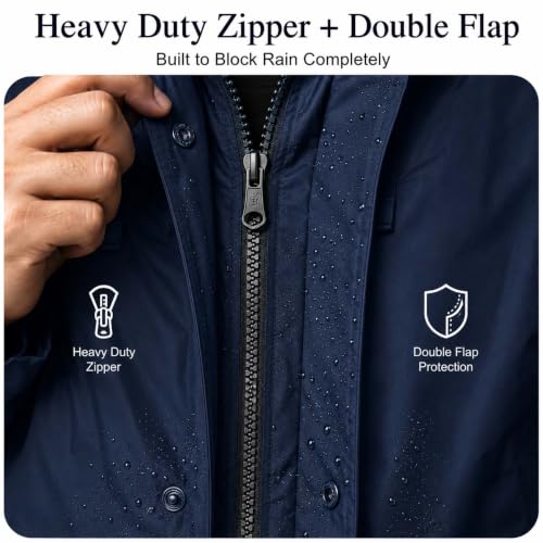Image of Lymio Raincoat for Men | Waterproof Rain Suit with Hood | Thick Polyester, Leak Proof, Top & Pant Set | Windproof Men's Rain Coat for Bike Riding, Outdoor & Travel (Raincoat group-4)