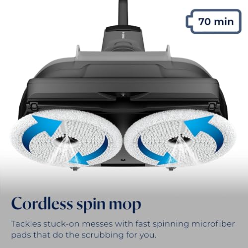 BissellÂ SpinWaveÂ + Vac Cordless, Hard Floor Spin Mop + Vacuum, Lay-Flat, Multi-Use Cleaning, Hard Floor Sanitize Formula Included