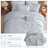 Masaca Twin Comforter with Ruffles,Shabby Boho Chic Ruffled Comforter Set Farmhouse Rustic Twin Bedding Sets 3-Piece(1 Light Blue Comforter and 2 Pillowcases) #5