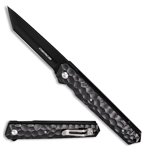 OerLa EDC Pocket Folding Knife - Warrior Series - 5Cr13Mov - Ball Bearing Quickly Open - 3.54" Blade (Black)