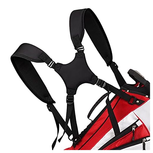 caiobob Golf Bag Strap Double Shoulder Belt, Universal Padded Carry Strap Replacement for Taylormade Callaway (Black)