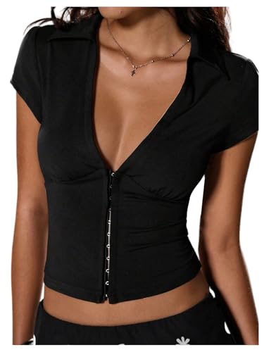SweatyRocks Women's Sexy Corset Low Cut Tops Y2k Short...