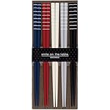 サンライフ(Sunlife) 箸 客用箸 ボーダー 天然木 日本製 食洗器対応 22.5cm 5膳セット