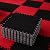 ZuTKekon 12-Pieces Square Interlocking Shaggy Soft EVA Foam Puzzle Play Mats Fuzzy Carpet Fluffy Area Rugs Set Tiles Plush Play Mat for Home Bedroom Playroom (Black + red,12 * 12inches)