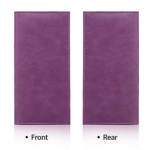 Lli Cufite Leather Checkbook Cover For Top & Side Tear Registers Duplicate Checks With Plastic Insert Flap Card Holder Pen Hoop Slim Wallet For Men Women #TOP1