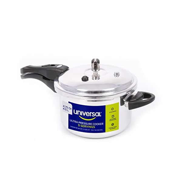   Universal-475-Quart-45-Liter-Anti-Rust-Ultra-Pressure-Cooker-Aluminum-Pressure-Cooker-for-5-Servings-Pressure-Cooker-for-Canning-Even-Heat-Distribution-Diameter-94-inches-Height-8-inches