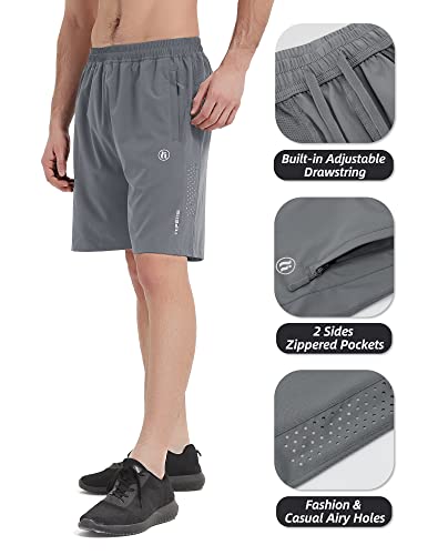 Shorts esportivos masculinos HIFEOS, para corrida, tênis, academia, treino, 12,7 cm/17,8 cm/22,9 cm,