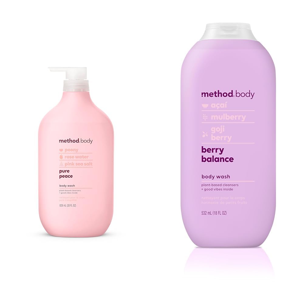 Method Body Wash Pure Peace 28 oz and Berry Balance 18 oz Paraben Phthalate Free