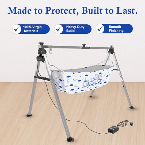 Image of MamaLaps Premium Automatic Baby Cradle | Heavy Duty Auto Swing Cradle for Newborn to 2 Years | Stainless Steel Palna Zula with Crib & Cot Function | 9 Kg Strong Frame | Baby Boy & Girl Cradle Bed