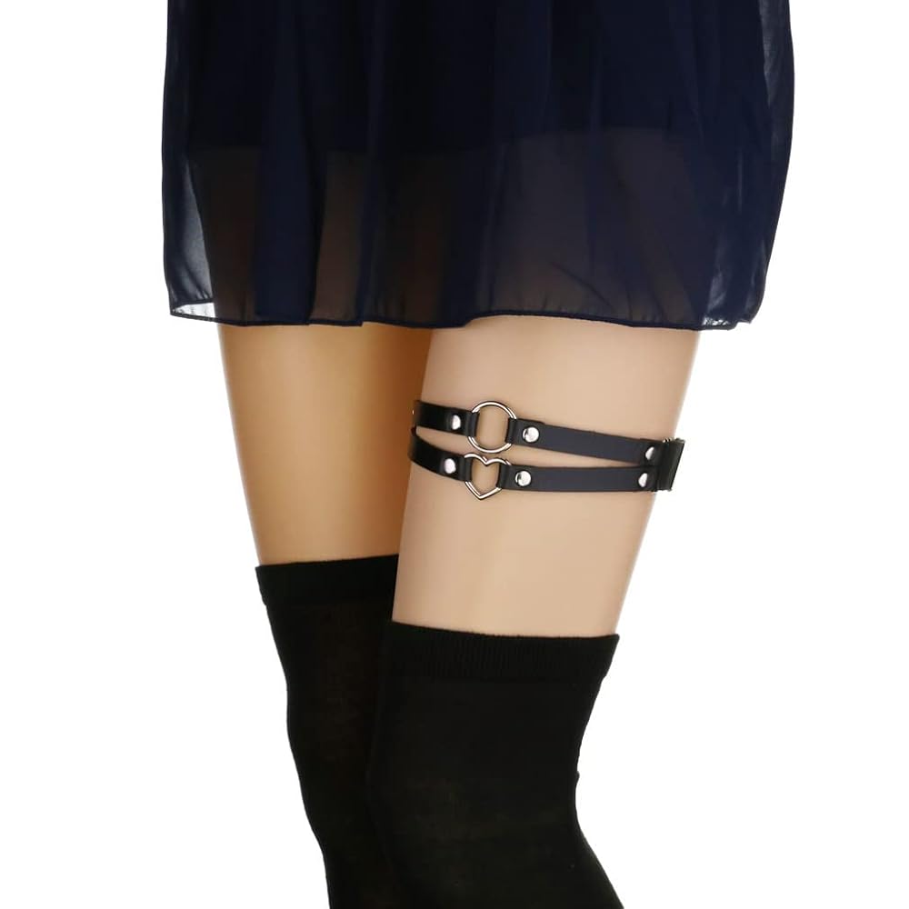 Amazon.com: Adjustable Leg Garter O-Ring Heart Elastic Thigh