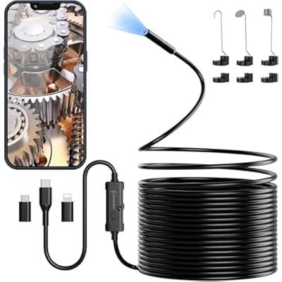 Endoscope Camera with Light, 1920P HD Borescope...