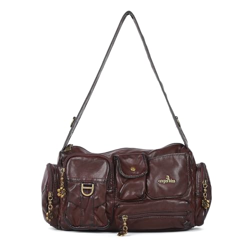 Angel Kiss Hobo-Taschen für Damen, Vintage-Schultertaschen für Damen, kleine Crossbody-Tasche mit verstellbarem Riemen, Wein