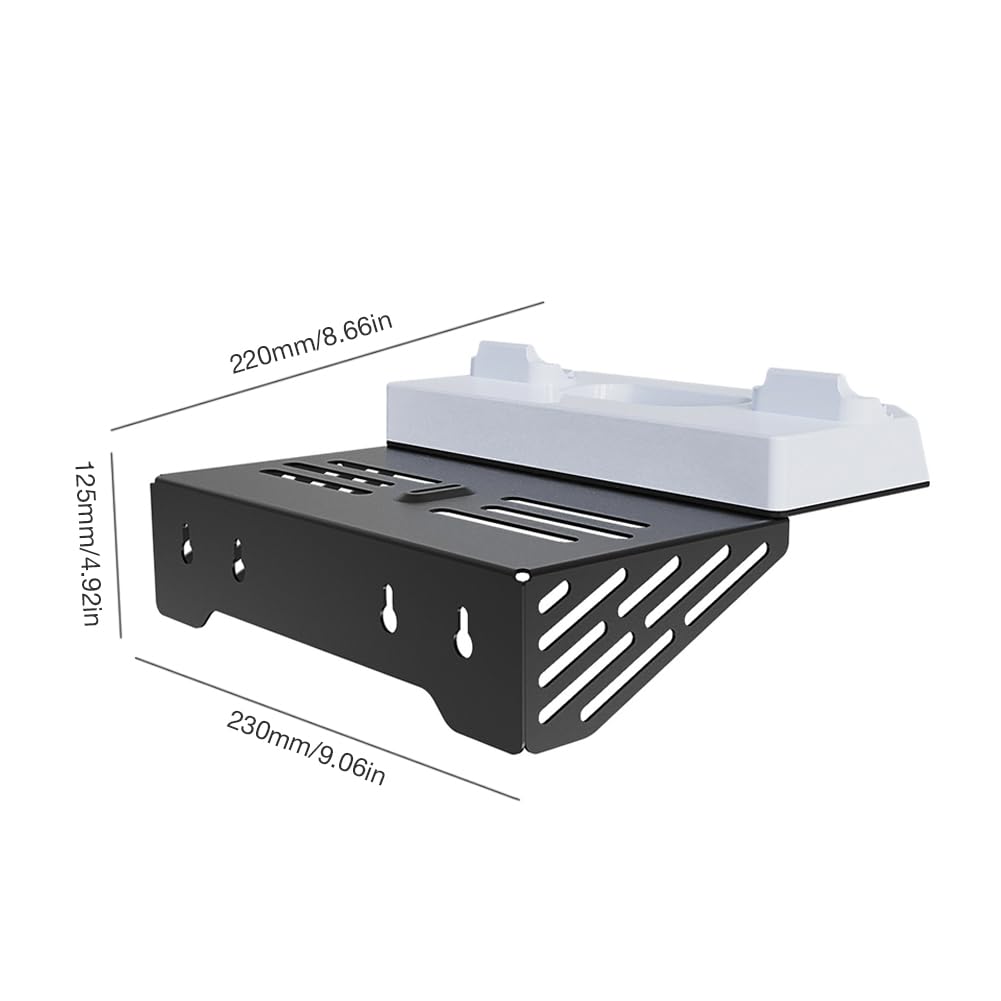 2Set Półka Pływający uchwyt z podwójną stacją ładującą kontrolera Światło RGB Stojak ścienny z uchwytem na zestaw słuchawkowy Metalowa wisząca podstawka ładująca do konsol PS5 i PS5 Slim Płyty