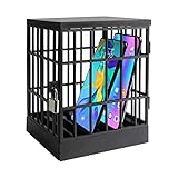 SANIDIKA Sturdy Cell Block Cell Phone Jail with Lock and Keys,Smartphone Stand Holders Classroom Home Table Office Storage Gadget -Family Time, Party Fun Novelty Gift Idea (Black)