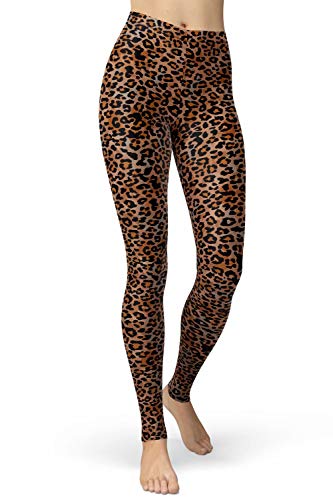 sissycos Damen Leopardenmuster Leggings Hohe Taille, Sanft Elastisch...
