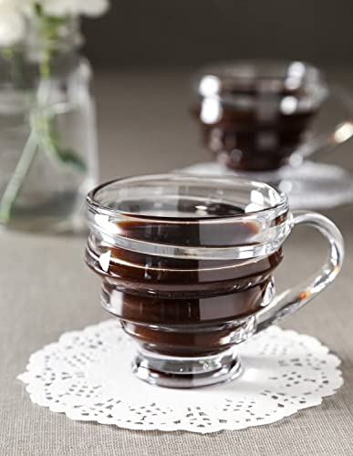 Image of MULTI ZONE 200 ML Crystal Clear Toughened Glass Tea Cup with Convenient Solid Handle Cups, Espresso Mug Set for Tea, Coffee, Hot /Cold Drinks (KTZB85)