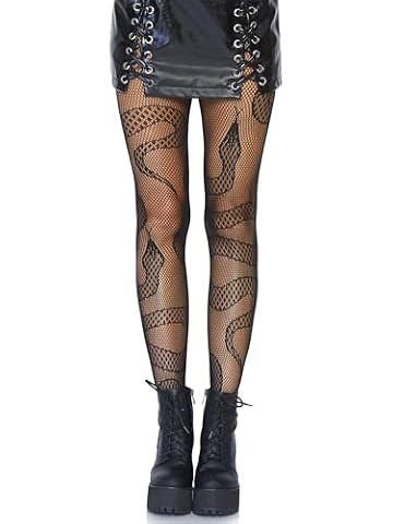 Leg Avenue Rajstopy z siatki wężowej, jeden rozmiar, czarne, 0,3 kg