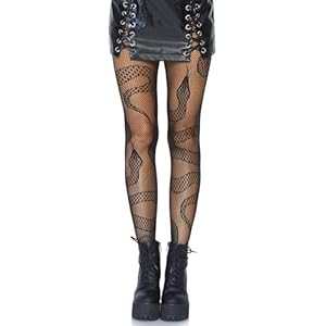 Leg Avenue Women’s Black Fishnets Patterned Tights with Designs